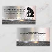 Carte De Visite Travail du soudeur | Acier diamant | Métaux (Devant / Derrière)