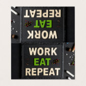 Carte De Visite Travail manger répéter (Extérieur déplié)