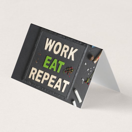 Carte De Visite Travail manger répéter (Devant)