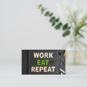 Carte De Visite Travail manger répéter (Debout devant)