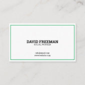 Carte De Visite Travail social de Puzzle vert moderne et blanc (Dos)