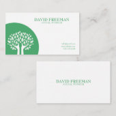 Carte De Visite Travail social des Feuilles de l'arbre blanc moder (Devant / Derrière)