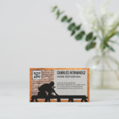 Carte De Visite Travail sur le toit | Mur de brique | QR (Debout devant)