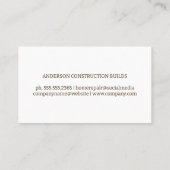 Carte De Visite Travailleur au chantier de construction | Bois (Dos)