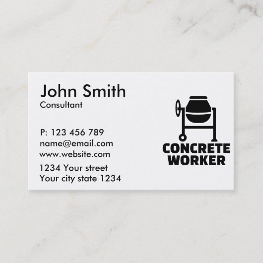 Carte De Visite Travailleur concret (Devant)