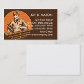 Carte De Visite travailleur de brique de maçonnerie ou plâtrier (Devant / Derrière)