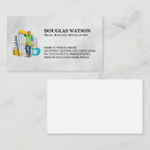 Carte De Visite Travailleur de construction avec fournitures (Devant / Derrière)