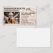 Carte De Visite Travailleur de construction dans l'entrepôt (Devant / Derrière)