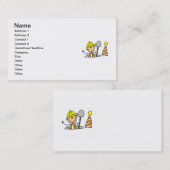 Carte De Visite Travailleur de la construction en T-shirts et (Devant / Derrière)