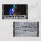 Carte De Visite Travailleur de soudure | Rivets en acier (Devant / Derrière)