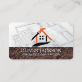 Carte De Visite Travailleur du bâtiment | Plans | Architecte (Devant)