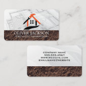 Carte De Visite Travailleur du bâtiment | Plans | Architecte (Devant / Derrière)