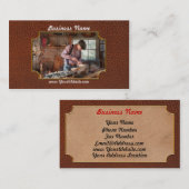 Carte De Visite Travailleur du bois - découpant - découpage d'un (Devant / Derrière)