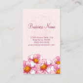 Carte De Visite Travailleur social - Fleurs de Boutique Rose (Dos)