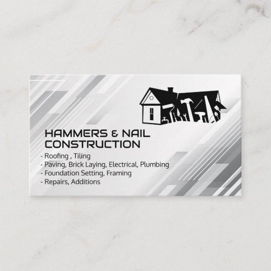 Carte De Visite Travailleurs cols bleus | Outils de constructeur | (Devant)