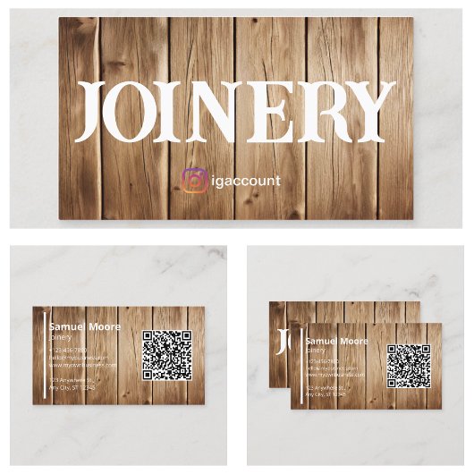 Carte De Visite Travailleurs du bois Joinery Modèles