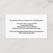 Carte De Visite Travailleurs du lavage de voiture | Bulles de savo (Dos)