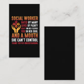 Carte De Visite Travailleuse sociale Éducatrice Travailleuse socia (Devant / Derrière)