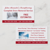 Carte De Visite Travaux de chasse à neige, de suppression de neige (Devant / Derrière)