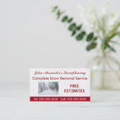 Carte De Visite Travaux de chasse à neige, de suppression de neige (Debout devant)