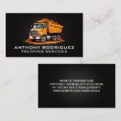 Carte De Visite Travaux de construction Camion de transport de mar (Devant / Derrière)