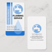 Carte De Visite Travaux de plomberie des niveaux d'eau bleu (Devant / Derrière)