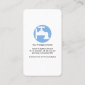 Carte De Visite Travaux de plomberie des niveaux d'eau bleu (Dos)