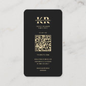 Carte De Visite Travel Adventure World Map Black Gold Monogramme (Dos)