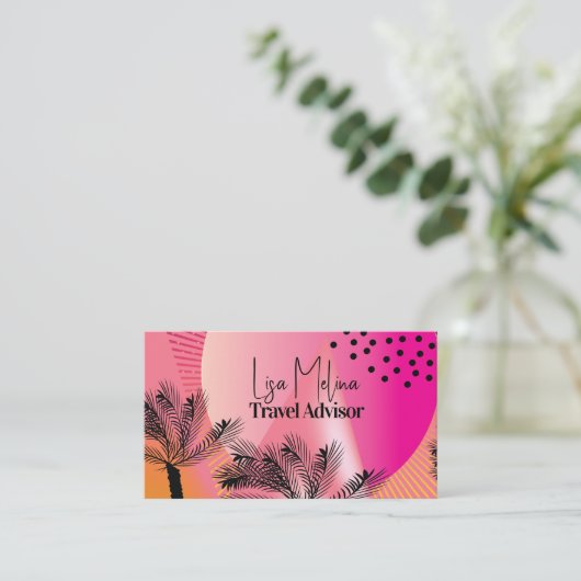 Carte De Visite Travel Advisor Agent Services Logo QR Code (Debout devant)