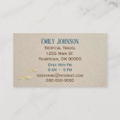 Carte De Visite Travel Agency Beach Window With Surf Scene (Dos)