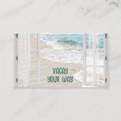 Carte De Visite Travel Agency Beach Window With Surf Scene (Devant)