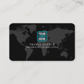 Carte De Visite Travel Agency Logo World Map (Devant)