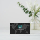 Carte De Visite Travel Agency Logo World Map (Debout devant)