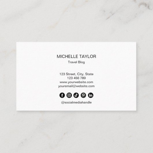 Carte De Visite Travel Agency Travel Blog Blue World Map Cruise (Dos)