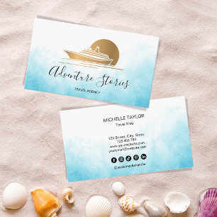 Carte De Visite Travel Agency Travel Blog Blue World Map Cruise