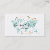 Carte De Visite Travel Agency Travel Blog World Map Logo (Devant)