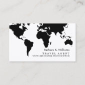 Carte De Visite Travel Agent Modern Black White Business Card (Devant)