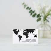 Carte De Visite Travel Agent Modern Black White Business Card (Debout devant)