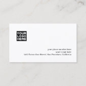 Carte De Visite Travel Agent Modern Black White Business Card (Dos)