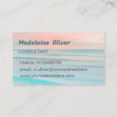 Carte De Visite Travel Ocean Sky Blue Modern (Dos)
