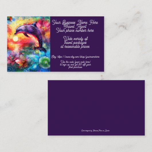 Carte De Visite Travel Package Agent Tropical Shop Sales Etsy (Devant / Derrière)