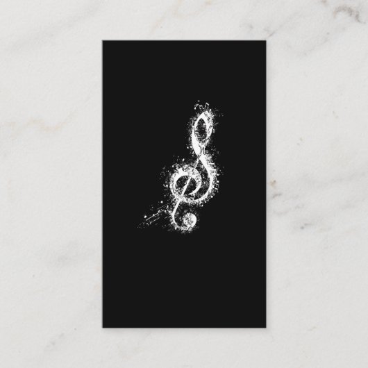 Carte De Visite Treble Clef Art Musical Notes Orchestra Musicien (Devant)