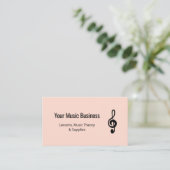 Carte De Visite Treble Clef QR code Professional Music Rose Gold (Debout devant)