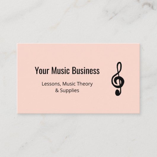 Carte De Visite Treble Clef QR code Professional Music Rose Gold (Devant)