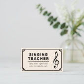 Carte De Visite Treble Clef & Sheet Music - Enseignant chantant (Debout devant)