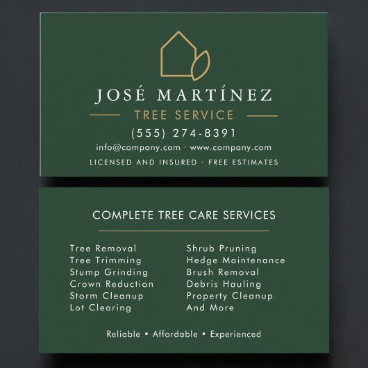 Carte De Visite Tree Care Service Professional