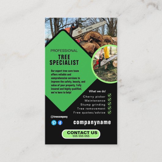 Carte De Visite TREE landscape gardener Business Card (Devant)