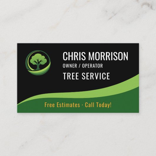 Carte De Visite Tree Service Arborist QR Code (Devant)