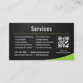 Carte De Visite Tree Service Arborist QR Code Metallic (Dos)
