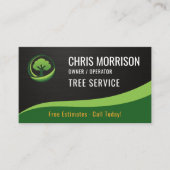 Carte De Visite Tree Service Arborist QR Code Metallic (Devant)